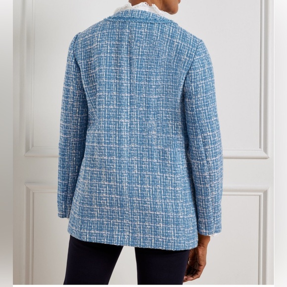 Talbots Tweed Gold Buttons V-Neck Coatigan Jacket Sz 14P - Picture 9 of 9